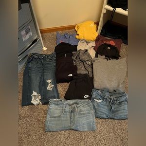 Variety of clothes. Size 4 jeans and small everything else